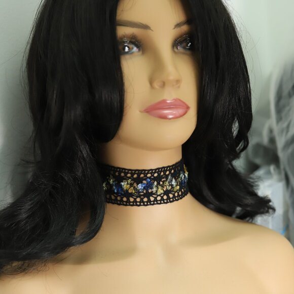 Wide Choker Black and Multi Color Adjustable Length Fancy Colors Wide Trim choke - Picture 10 of 10